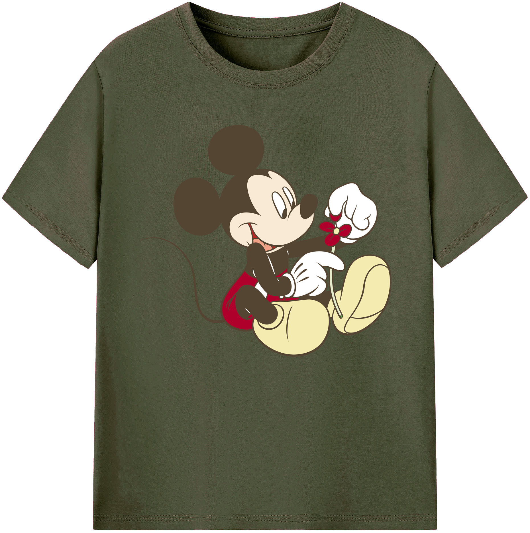 ミッキーマウス Mickey Mouse 綿100％ メンズ半袖Tシャツ｜肌触りやわらか＆通気性
